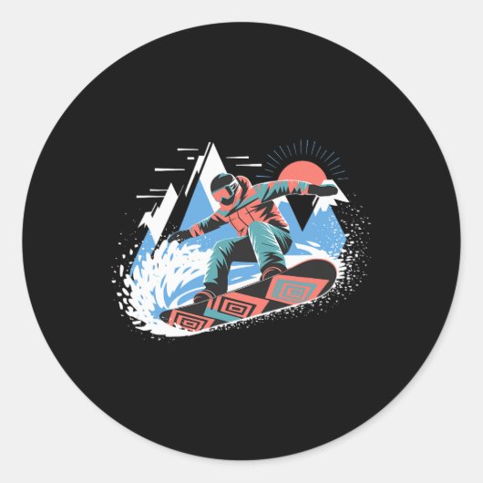 スノーボーダーマスターザ斜面スノーボーディングスノーボア ラウンドシール (正面)