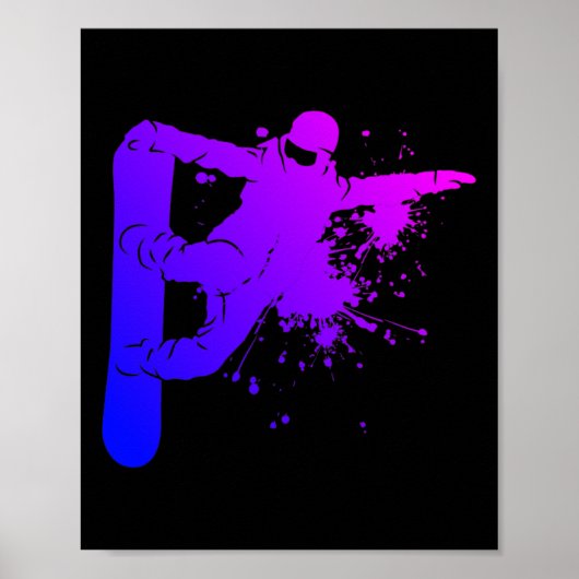 スノーボーダーメンズスノーボーディングウィンタースポーツ ポスター (正面)