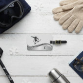 スノーボーダーモノグラムシルバースノーボード ラゲッジタグ