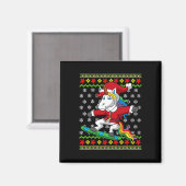 スノーボーダーユニコーンサンタスノーボーディングクリスマスS マグネット (正面/裏面)