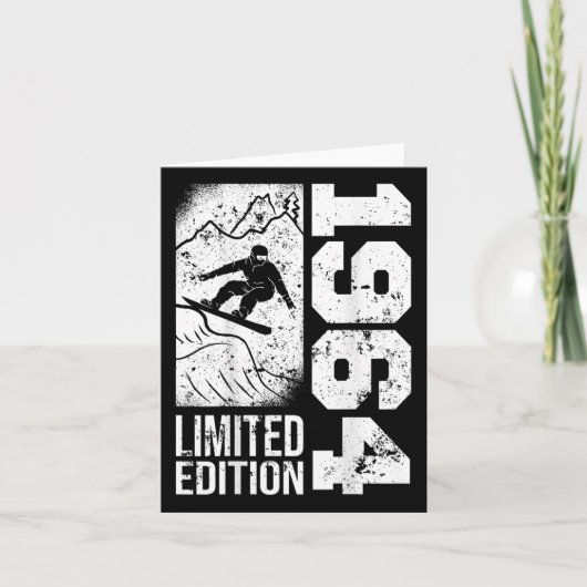 スノーボーダーヴィンテージ1964誕生日スノーボーディングスノ カード (正面)