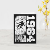 スノーボーダーヴィンテージ1964誕生日スノーボーディングスノ カード (黄色い花)