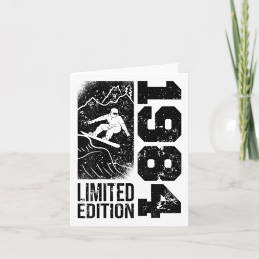 スノーボーダーヴィンテージ1984誕生日スノーボーディングスノ カード (正面)