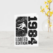 スノーボーダーヴィンテージ1984誕生日スノーボーディングスノ カード (黄色い花)