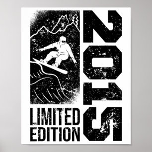 スノーボーダーヴィンテージ2015誕生日スノーボーディングスノ ポスター