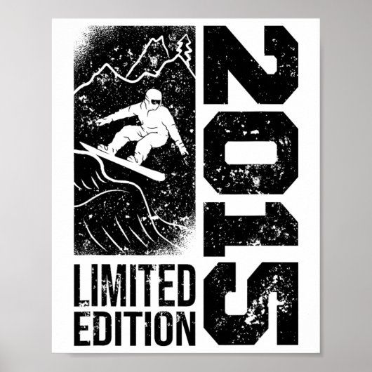 スノーボーダーヴィンテージ2015誕生日スノーボーディングスノ ポスター (正面)
