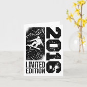 スノーボーダーヴィンテージ2016誕生日スノーボーディングスノ カード (黄色い花)