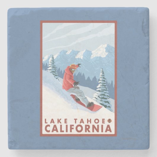 スノーボーダー場面-タホ湖、カリフォルニア ストーンコースター (正面)