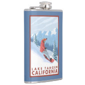 スノーボーダー場面-タホ湖、カリフォルニア フラスク (右)