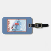 スノーボーダー場面-タホ湖、カリフォルニア ラゲッジタグ (正面横)