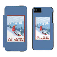 スノーボーダー場面-タホ湖、カリフォルニア