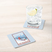 スノーボーダー場面-ロッキー山脈 スクエアペーパーコースター (インサイチュ)