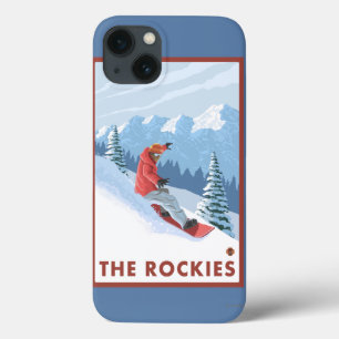 スノーボーダー場面-ロッキー山脈 iPhone 13ケース