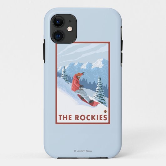 スノーボーダー場面-ロッキー山脈 Case-Mate iPhoneケース (裏面)