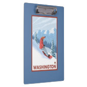 スノーボーダー場面-ワシントン州 クリップボード (右)