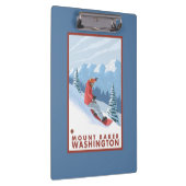 スノーボーダー場面-ワシントン州、山のパン屋 クリップボード (右)