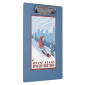 スノーボーダー場面-山アダムス、ワシントン州 クリップボード (右)