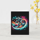 スノーボーダー宇宙飛行士スノーボードのスノーボード カード (黄色い花)