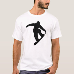 スノーボーダー黒シルエットTシャツ Tシャツ