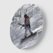 スノーボーダー「ちょうどクルイシン」の冬のスポーツ贈与 ラージ壁時計 (傾斜)