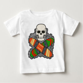 スノーボーダー ドクロ ジョリーロジャー 海賊旗 デザイン ベビーTシャツ