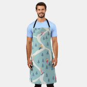 スノーボーダー、冬のリゾート、アクティブなレクリエーション。 エプロン (着用した状態)