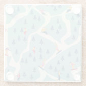 スノーボーダー、冬のリゾート、アクティブなレクリエーション。 ガラスコースター (裏面)