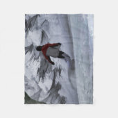 スノーボーダー「山を彫る」ウィンタースポーツ フリースブランケット (正面)