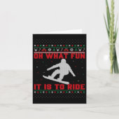 スノーボーディングああクリスマスUに乗るためにそれが何のおもしろい カード (正面)