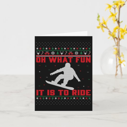 スノーボーディングああクリスマスUに乗るためにそれが何のおもしろい カード (黄色い花)