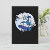 スノーボーディングイェティ大足カッコいいウィンタースポーツギフト 招待状 (スタンド正面)