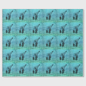 スノーボーディングウィンタースポーツテーマグリーンアンドブルー ラッピングペーパー (フラット)