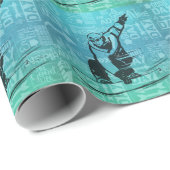 スノーボーディングウィンタースポーツテーマグリーンアンドブルー ラッピングペーパー (ロールコーナー)
