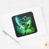 スノーボーディングウィンタースポーツ山脈 スクエアシール (封筒)