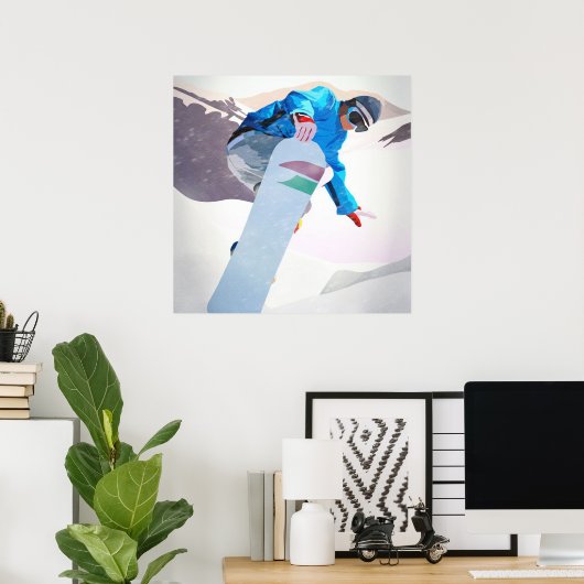 スノーボーディングウィンタースポーツ_ポスター ポスター (ホームオフィス)