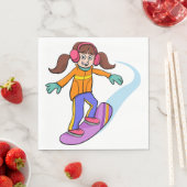 スノーボーディングガール スタンダードランチョンナプキン (インサイチュ)