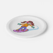 スノーボーディングガール ペーパープレート (アングル)