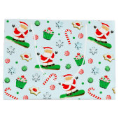 スノーボーディングクリスマスホリデー ラージペーパーバッグ (裏面)