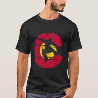 スノーボーディングコロラドCoフラッグスノーボード Tシャツ