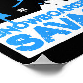 スノーボーディングサベージクールキッズユースフリースタイル雪 ポスター (角)