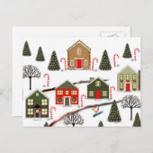 スノーボーディングサンタクリスマス シーズンポストカード (正面/裏面)