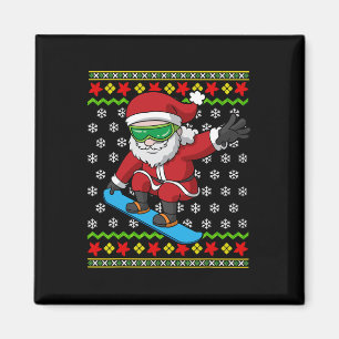 スノーボーディングサンタスノーボーダー醜いクリスマススノーボード マグネット