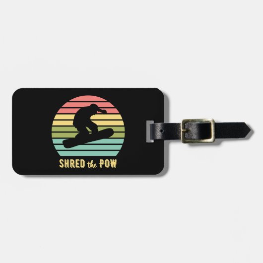 スノーボーディングザポーヴィンテージ夕日 ラゲッジタグ (正面横)