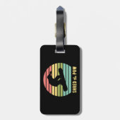 スノーボーディングザポーヴィンテージ夕日 ラゲッジタグ (裏面縦)