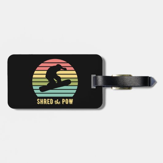 スノーボーディングザポーヴィンテージ夕日 ラゲッジタグ (裏面横)