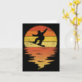 スノーボーディングシャツレトロサンセット70sヴィンテージスノーボ カード (黄色い花)