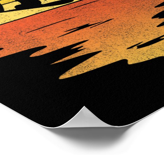 スノーボーディングシャツレトロサンセット70sヴィンテージスノーボ ポスター (角)