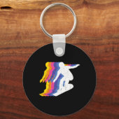 スノーボーディングシャツレトロヴィンテージスノーボーダー – Sn キーホルダー (正面)