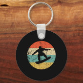 スノーボーディングシャツ – ヴィンテージレトロスノーボーダー キーホルダー (正面)