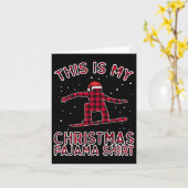 スノーボーディングシャ男性へツクリスマスパジャマクリスマス カード (黄色い花)